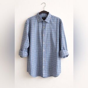 Men’s Michael Kors Blue and White Plaid Button Down Shirt